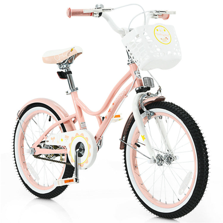 Costway 18 Inch Kids Adjustable Bike with Training Wheels