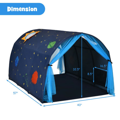 Costway Kids Galaxy Starry Sky Dream Portable Play Tent with Double Net Curtain