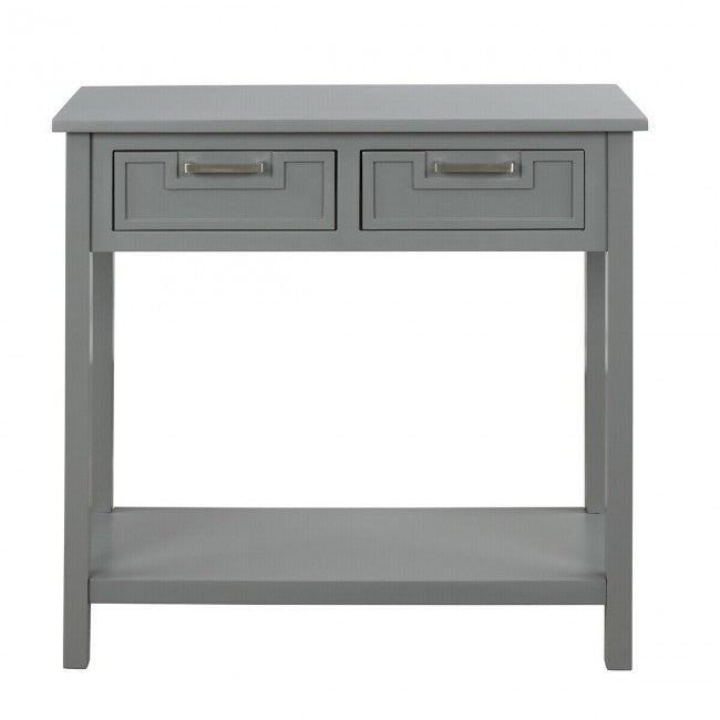 2 Drawers Accent Console Entryway Storage Shelf