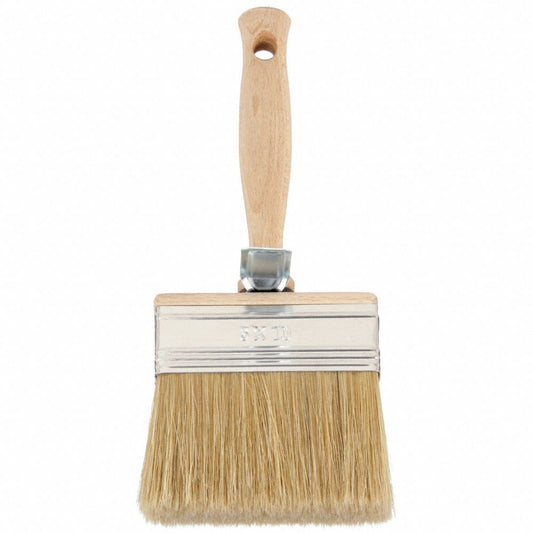 4" Flat Sash Paint Brush, Polyester Bristle, Threaded Hardwood Handle