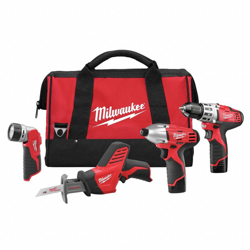 MILWAUKEE M12 Cordless LITHIUM-ION 4-Tool Combo Kit
