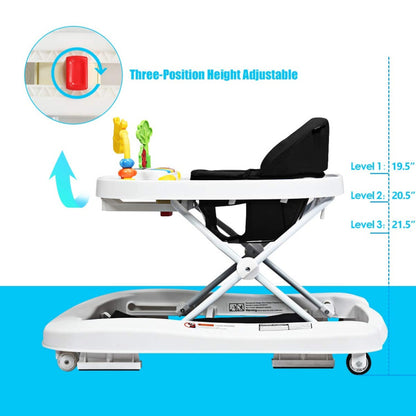 3-in-1 Foldable Adjustable Height Baby Walker Bouncer