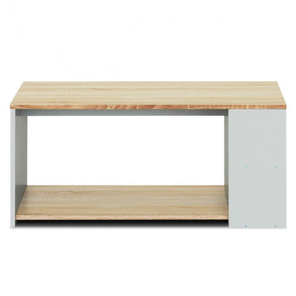 Coffee Table Sofa Side Table with Storage Shelves