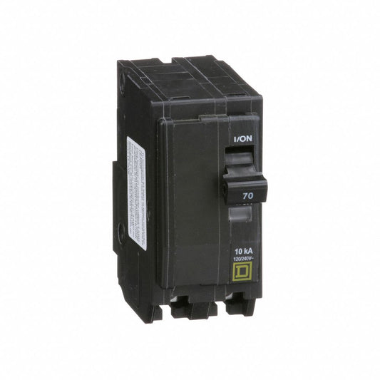 Miniature Circuit Breaker, 70 A, 120/240V AC, 2 Pole, Plug In Mounting Style, QO Series
