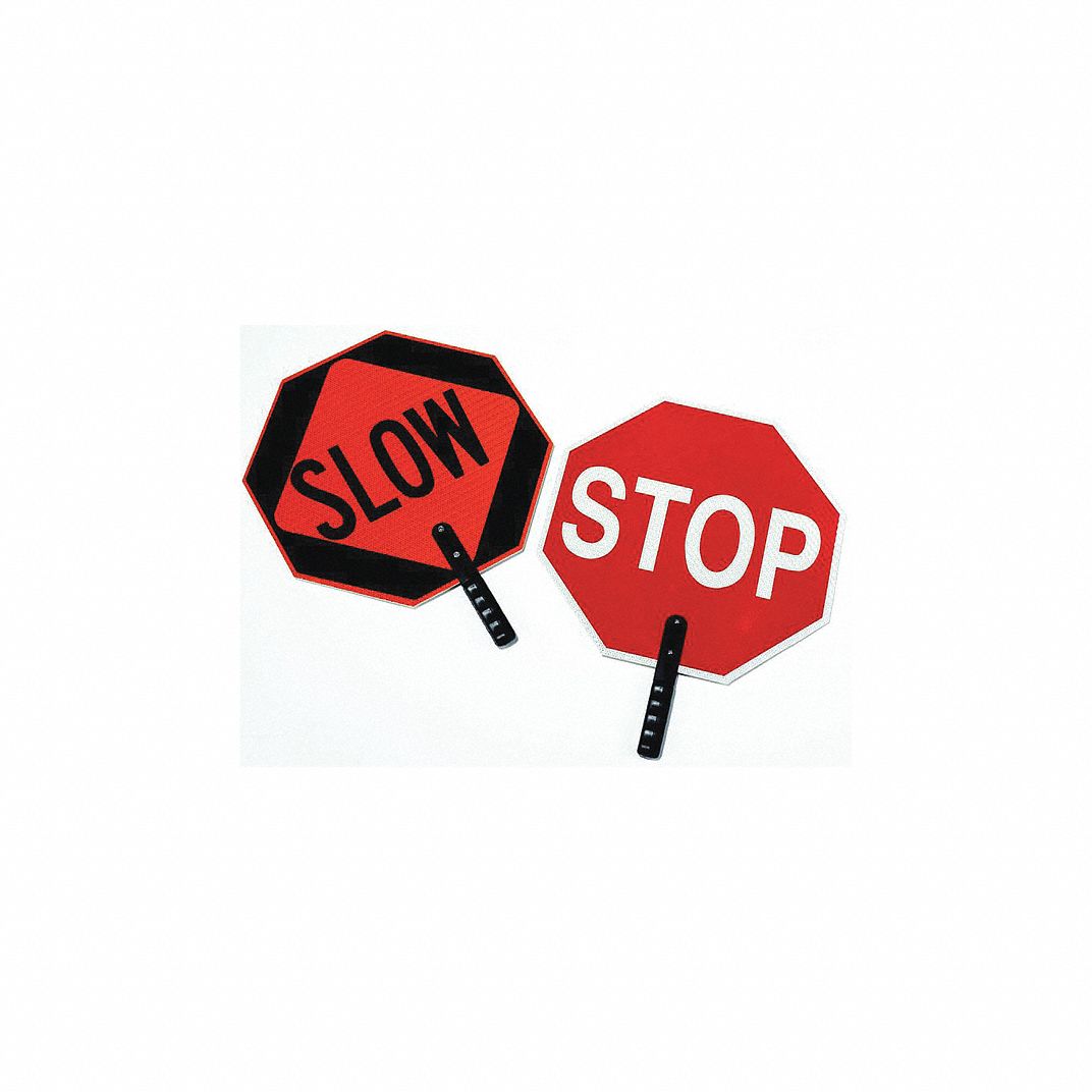 Paddle Sign, Stop/Slow, Plastic