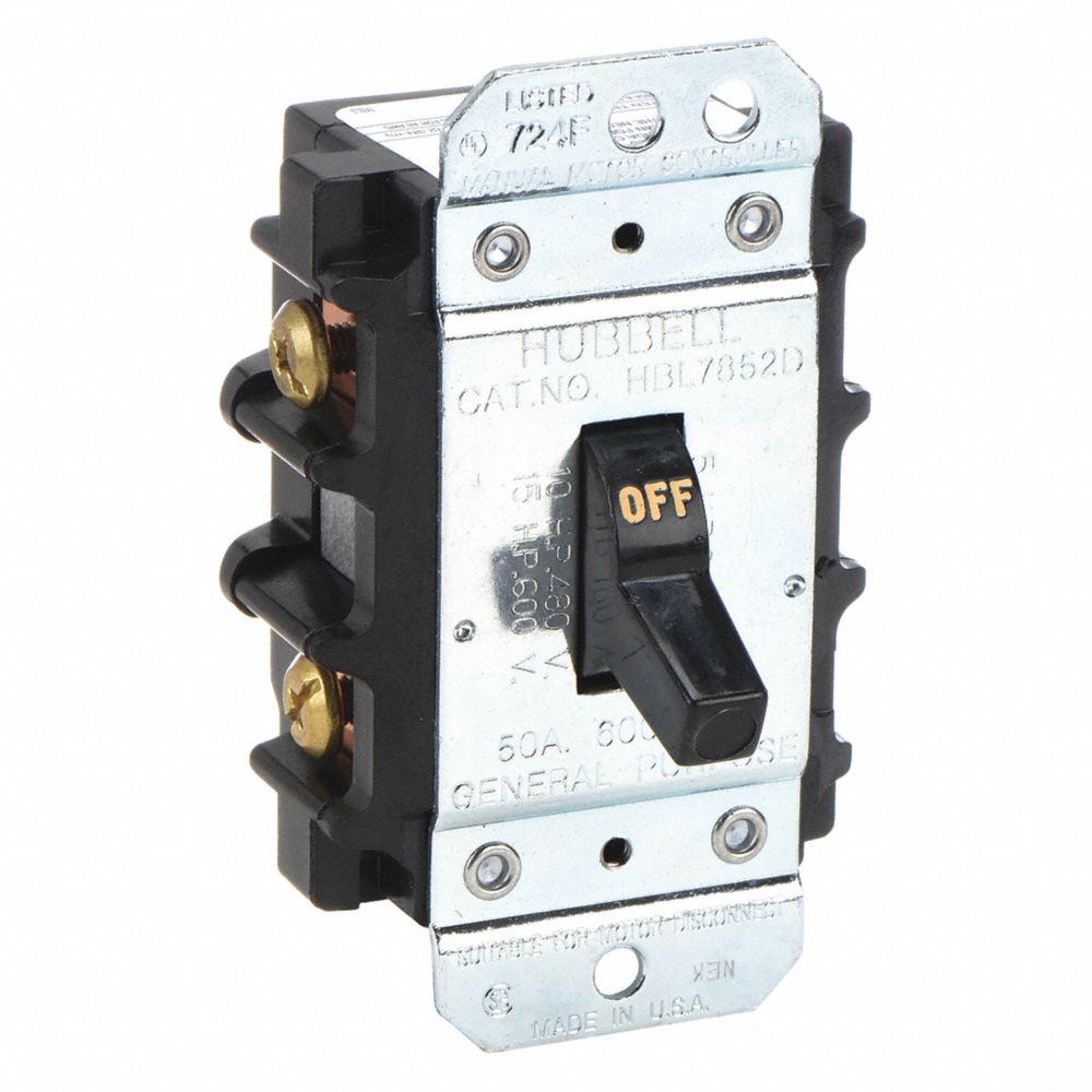 Manual Motor Switch, 50A, 600VAC, 2P