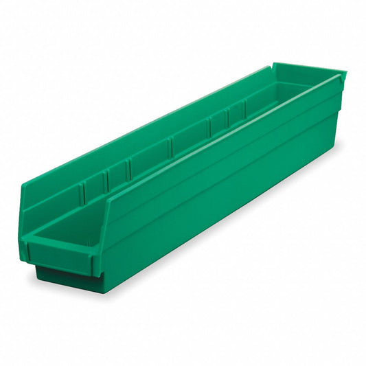 Akro-Mils 30128 Green Shelf Bin, 17-7/8"L x 4-1/8"W x 4"H