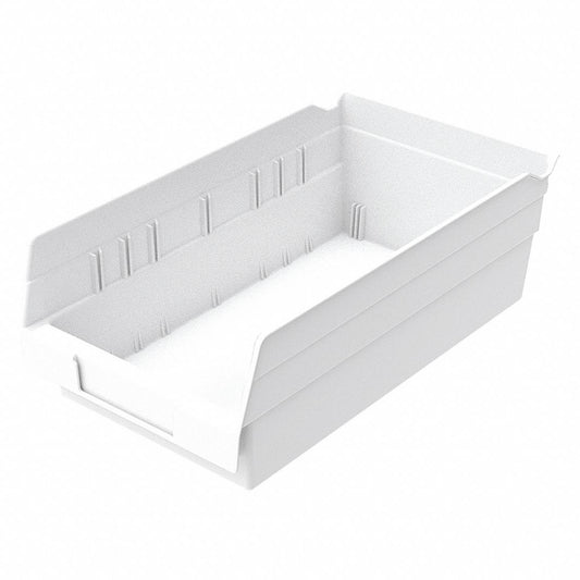 Akro-Mils 30130WHITE White Shelf Bin, 11-5/8"L x 6-5/8"W x 4"H