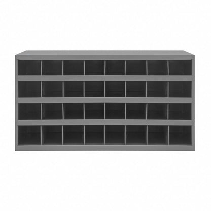 Prime Cold Rolled Steel Pigeonhole Bin Unit , 8 1/2 in D x Gray