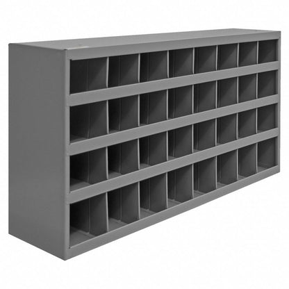 Prime Cold Rolled Steel Pigeonhole Bin Unit , 8 1/2 in D x Gray