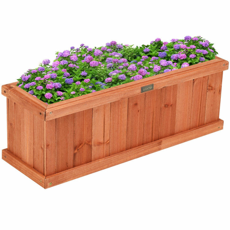 Wooden Decorative Planter Box for Garden, Yard, and Window