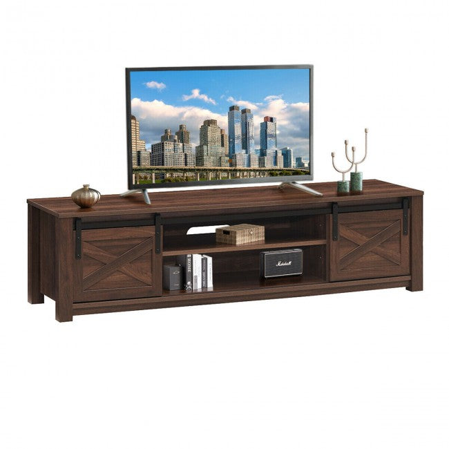 65 Inch Flat Sliding Barn Door TV Stand