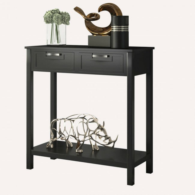 2 Drawers Accent Console Entryway Storage Shelf