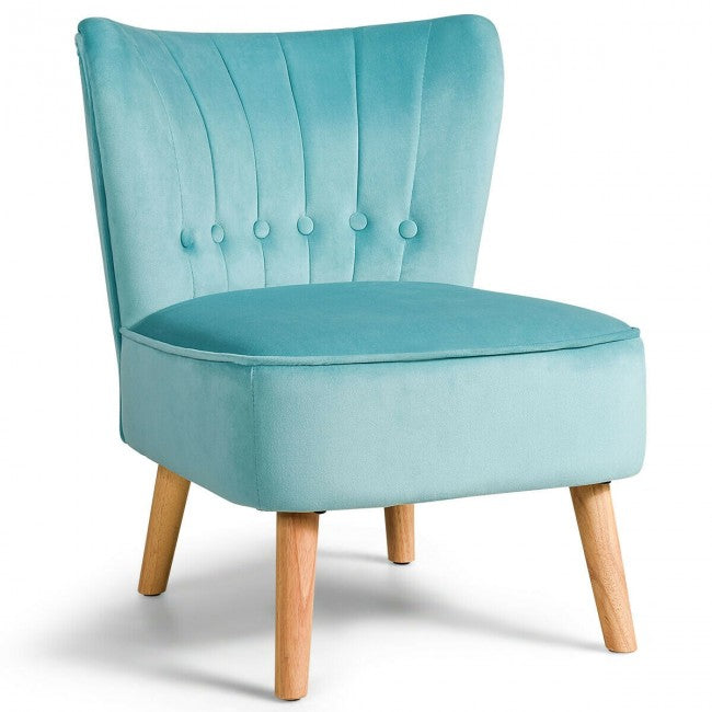 Armless Accent Chair Tufted Velvet Leisure Chair