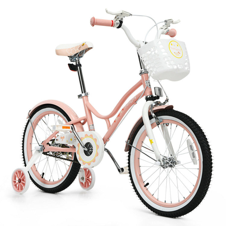 Costway 18 Inch Kids Adjustable Bike with Training Wheels