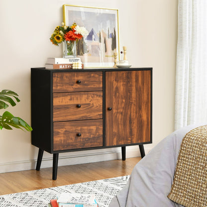 31.5-Inch Storage Cabinet with Drawer and Side Cabinet