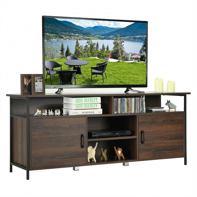 58 Inch Wood TV Stand Entertainment Media Center Console with Storage Cabinet
