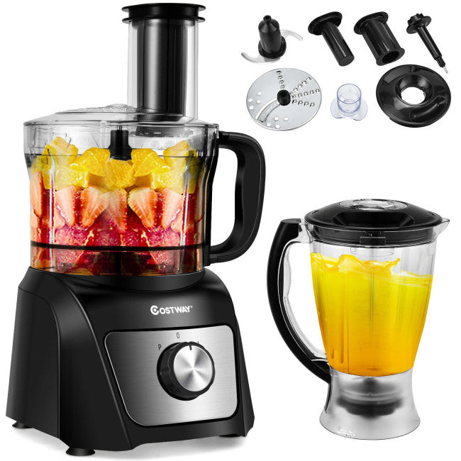 8 Cup Food Processor 500W Variable Speed Blender Chopper with 3 Blades