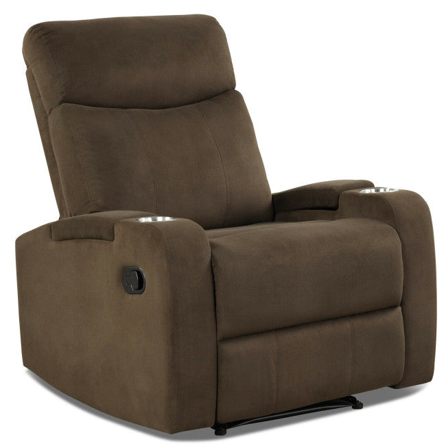 Recliner Chair Single Sofa Lounger with Arm Storage and Cup Holder for Living Room