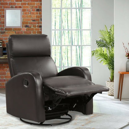 Recliner Chair Swivel Rocker Manual Single Sofa Lounger with Footrest