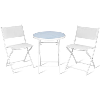 3-Piece Patio Folding Bistro Set for Balcony or Outdoor Space