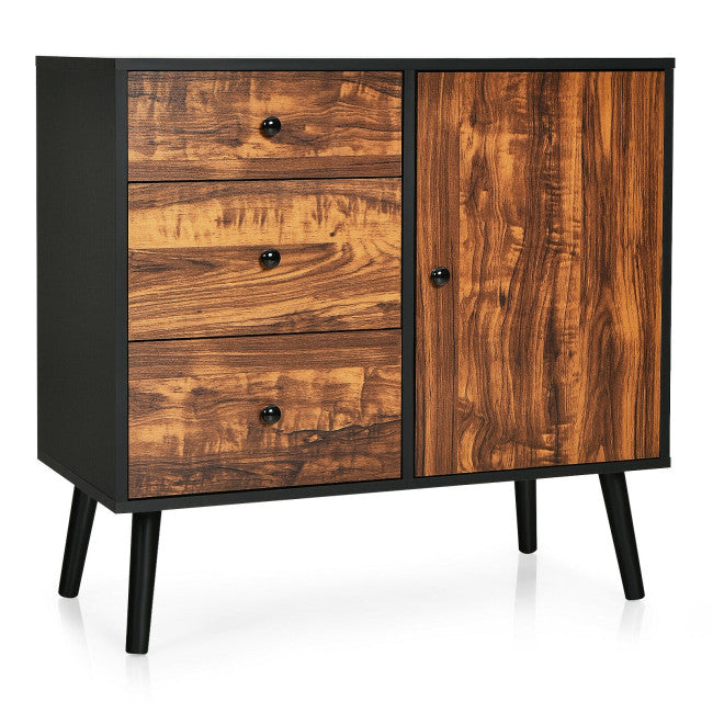 31.5-Inch Storage Cabinet with Drawer and Side Cabinet