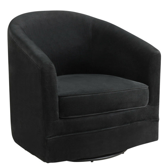 Modern Swivel Barrel Chair with Metal Base