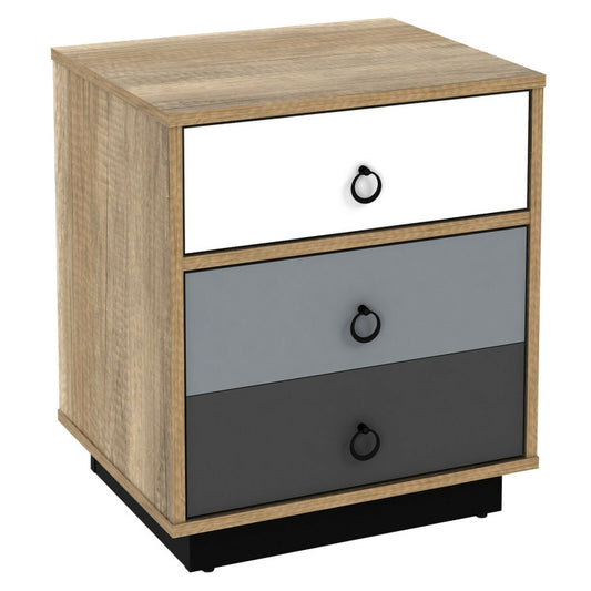 Wooden Nightstand with Drawer and Storage Cabinet