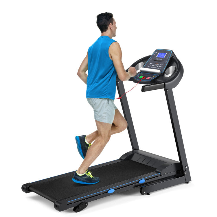 2.25 HP Folding Electric Motorized Power Treadmill with Blue Backlit LCD Display
