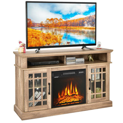 48 Inch Fireplace TV Stand with 1400W Electric Fireplace for TVs up to 50 Inch