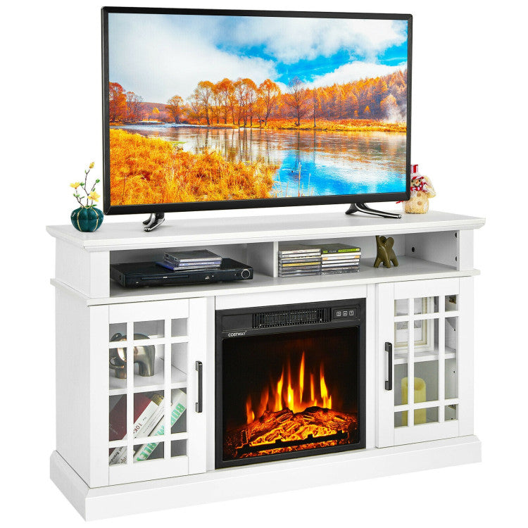 48 Inch Fireplace TV Stand with 1400W Electric Fireplace for TVs up to 50 Inch