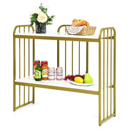 2-Tier Modern Buffet Console Table with Storage Shelf