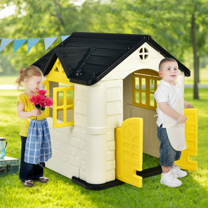 Costway Kid’s Playhouse Pretend Toy House For Boys and Girls 7 Pieces Toy Set