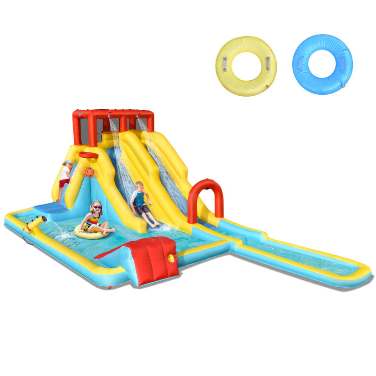 Costway 7-in-1 Inflatable Dual Slide Water Park Bounce House Without Blower