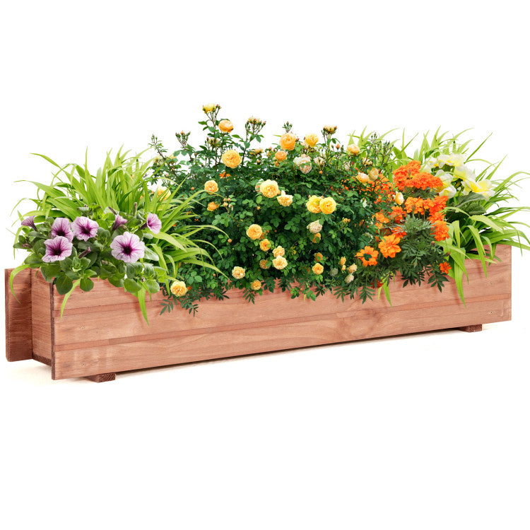 Wooden Decorative Planter Box for Garden, Yard, and Window