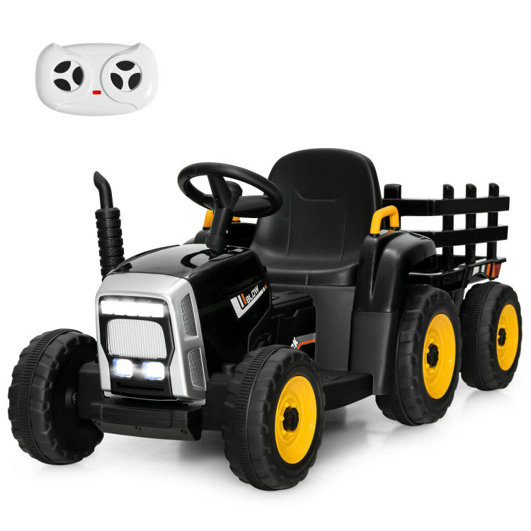 12V Ride-on Tractor with 3-Gear-Shift Ground Loader for Kids 3+ Years Old