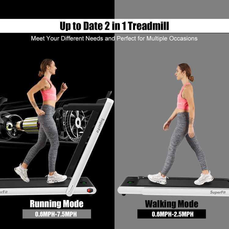 Costway 2.25HP 2-in-1 Folding Treadmill with Bluetooth Speaker Remote Control