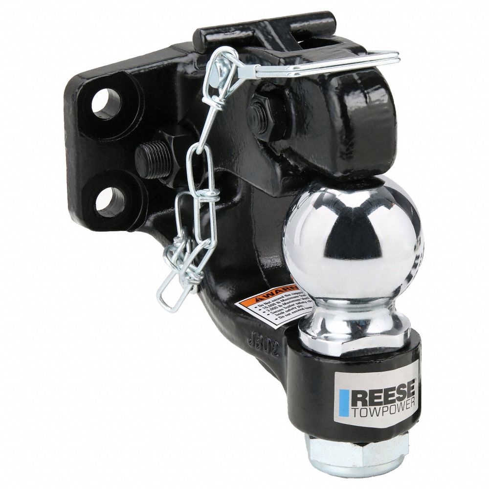 Pintle Hook and Ball, Chrome/Black, Reese Towpower