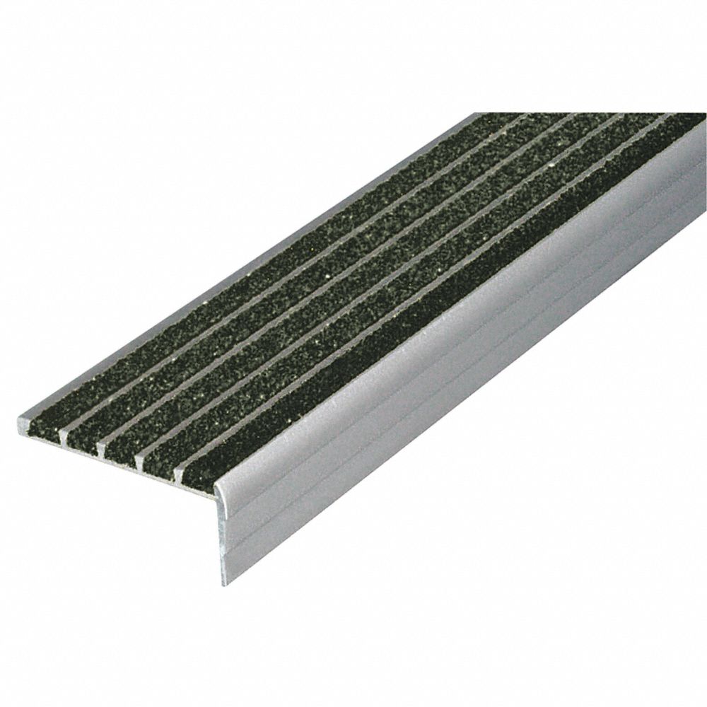 Stair Nosing, Black, 48in W, Extruded Alum