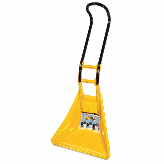 Snow Shovel, 32 in Aluminum Integrated Mid-Grip Handle, Poly Blade Material, 26 in Blade Width