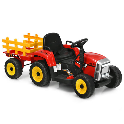 12V Ride-on Tractor with 3-Gear-Shift Ground Loader for Kids 3+ Years Old