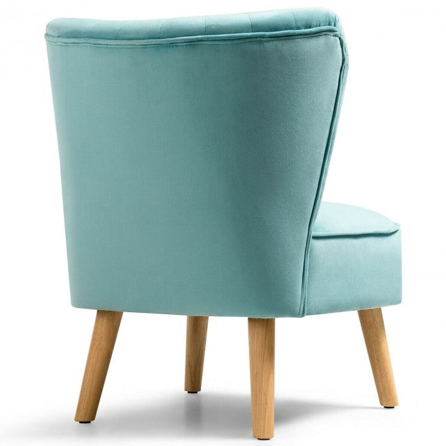 Armless Accent Chair Modern Velvet Leisure Chair