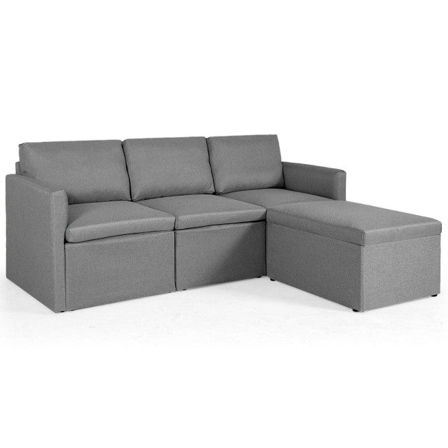 Convertible L-Shaped Sectional Sofa Couch with Reversible Chaise