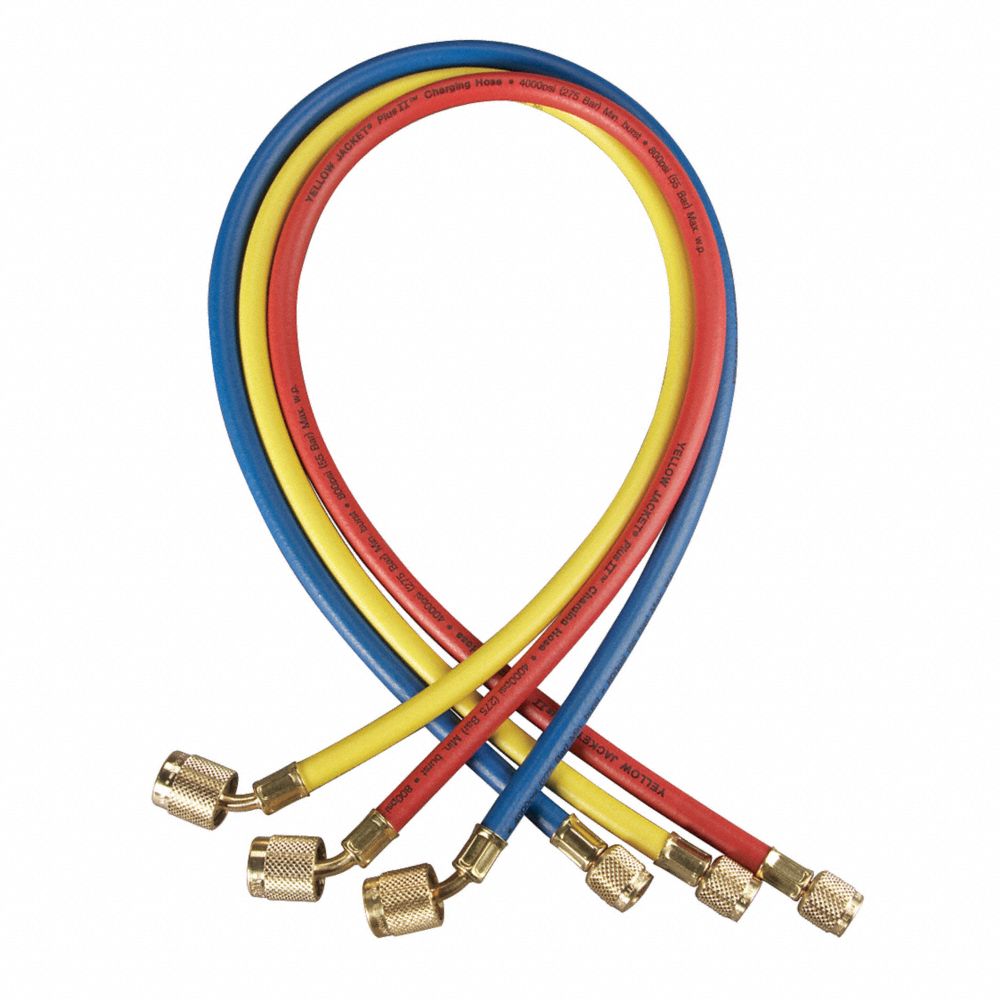 Manifold Hose Set, 36 In, Red, Yellow, Blue