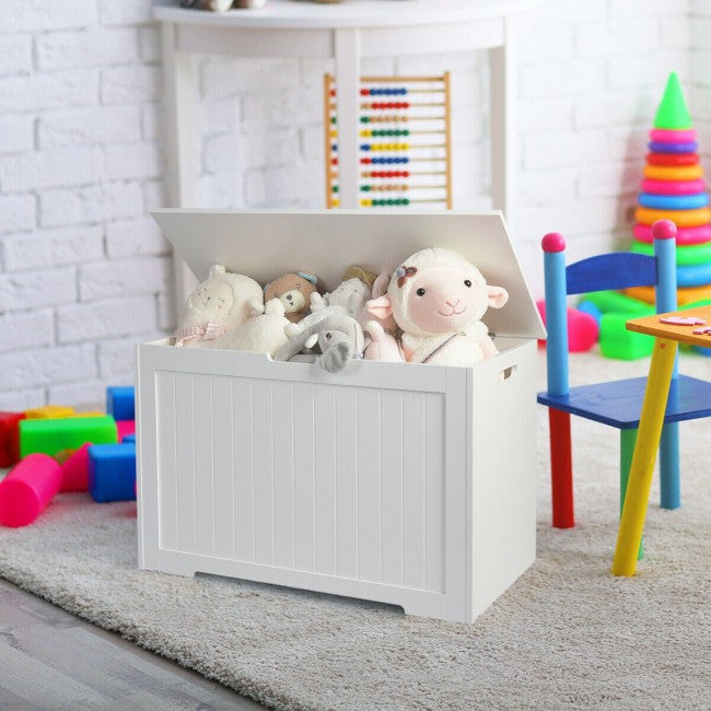 Large Storage Wooden Toy Organizer with High-Quality Flip-Top Lid