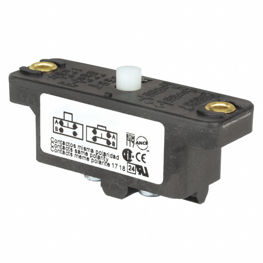 Industrial Snap Action Switch, Plunger Actuator, 1NC/1NO, 15A @ 600V AC Contact Rating