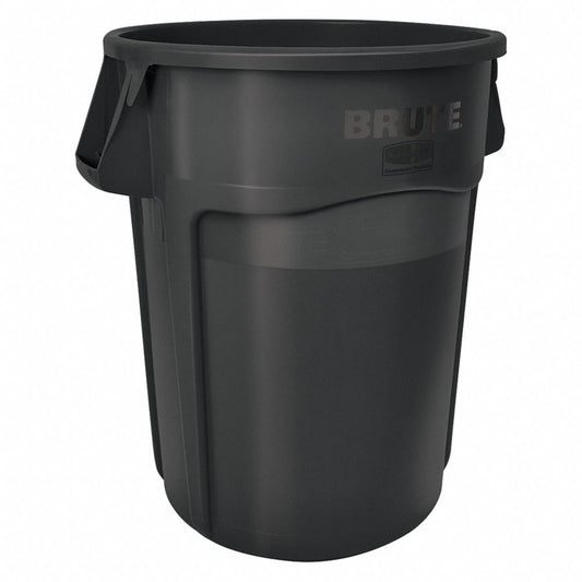 44 gal. Plastic Round Trash Can, Black