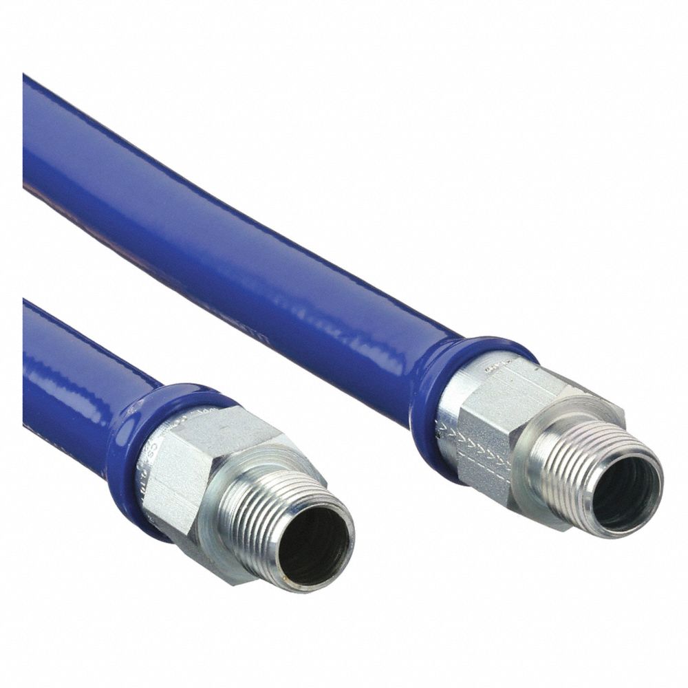Gas Connector, PVC Coated SS, 3/4 x 48 In