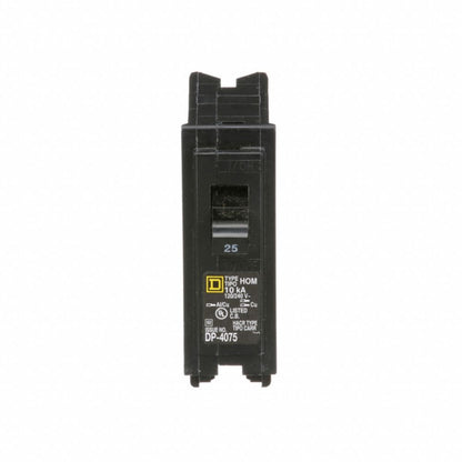 Miniature Circuit Breaker, 25 A, 120V AC, 1 Pole, Plug In Mounting Style, HOM Series