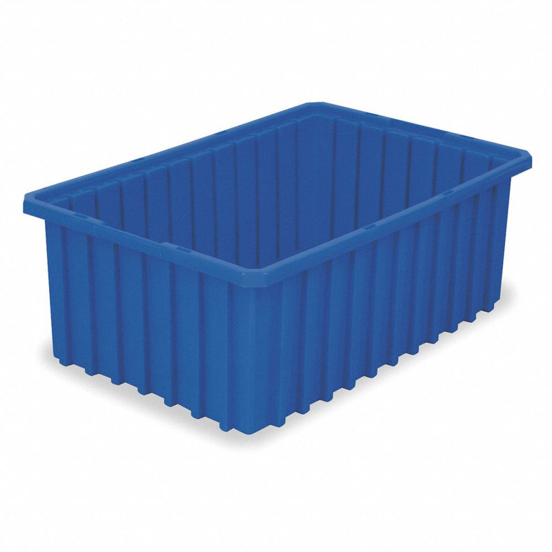 Akro-Mils 33166 Akro-Grid Plastic Slotted Dividable Modu Box Stackable Grid Storage Tote Container, (16-1/2-Inch L x 10-7/8-Inch W x 6-Inch H) Blue